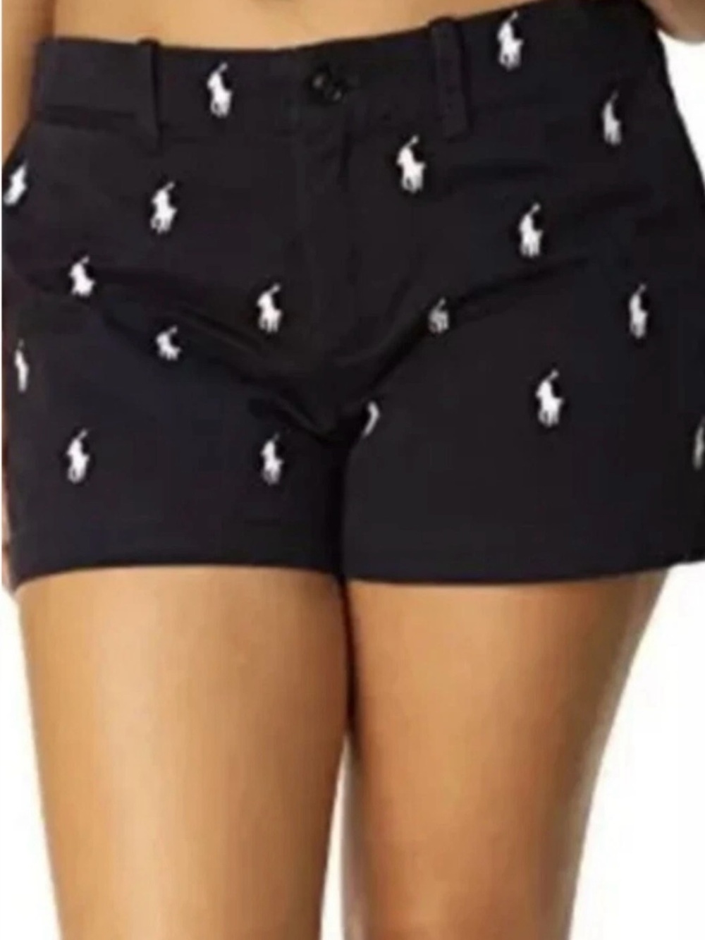 Polo Ralph Lauren Chino Shorts Embroidered All Over Pony Logo Stretch Classic 8